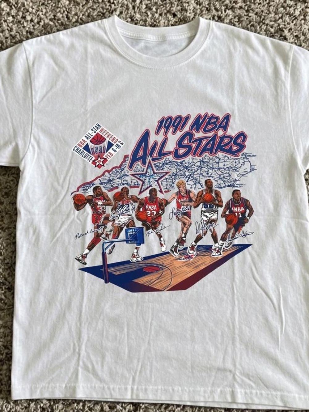 Gildan White 1991 NBA All-Stars Graphic T-Shirt